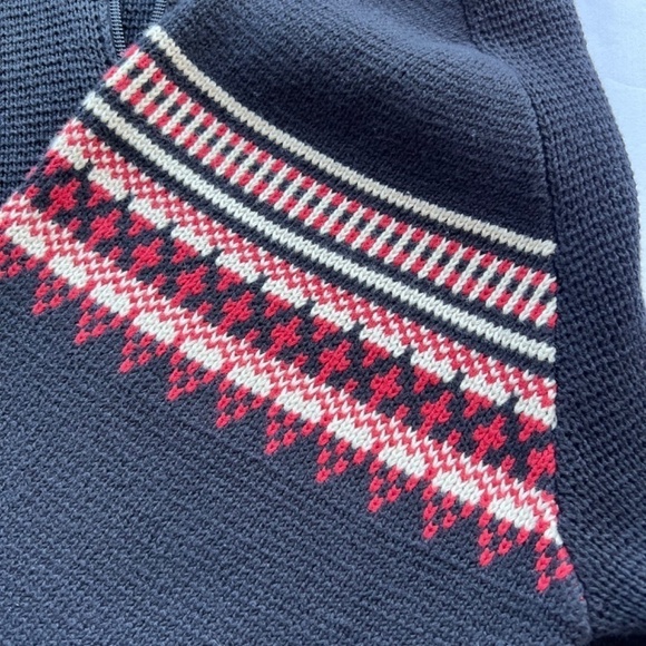 Timberland mock neck 1/4 zip sweater with Fair Isle design on sleeves - Picture 5 of 12